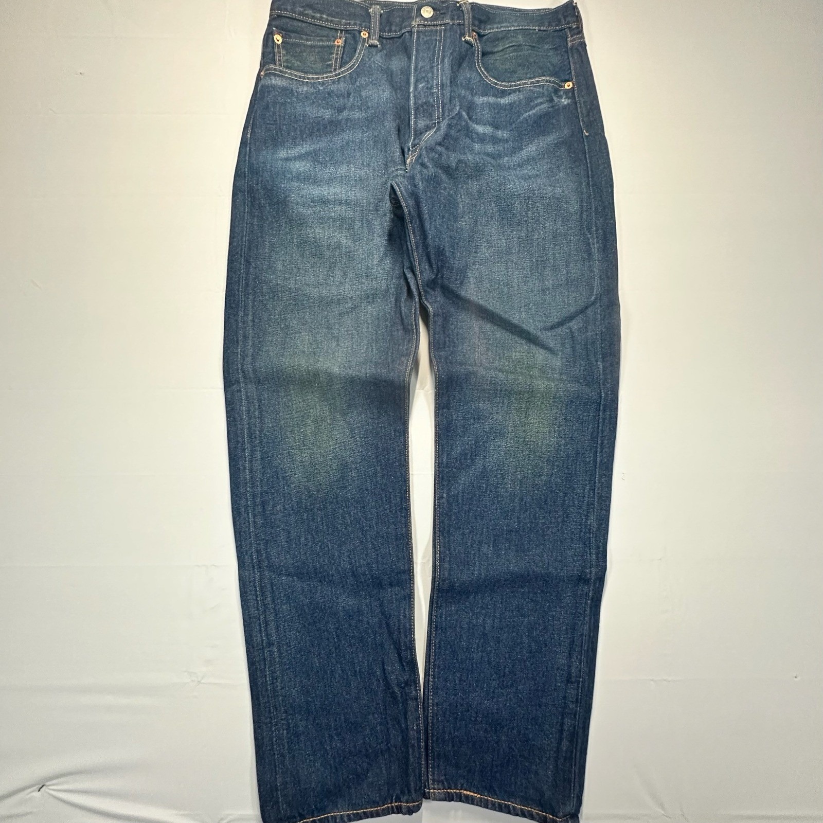 Levis 501 Ct Mens Custom Tapered Jeans Dark Wash Denim 32x30 Button Fly